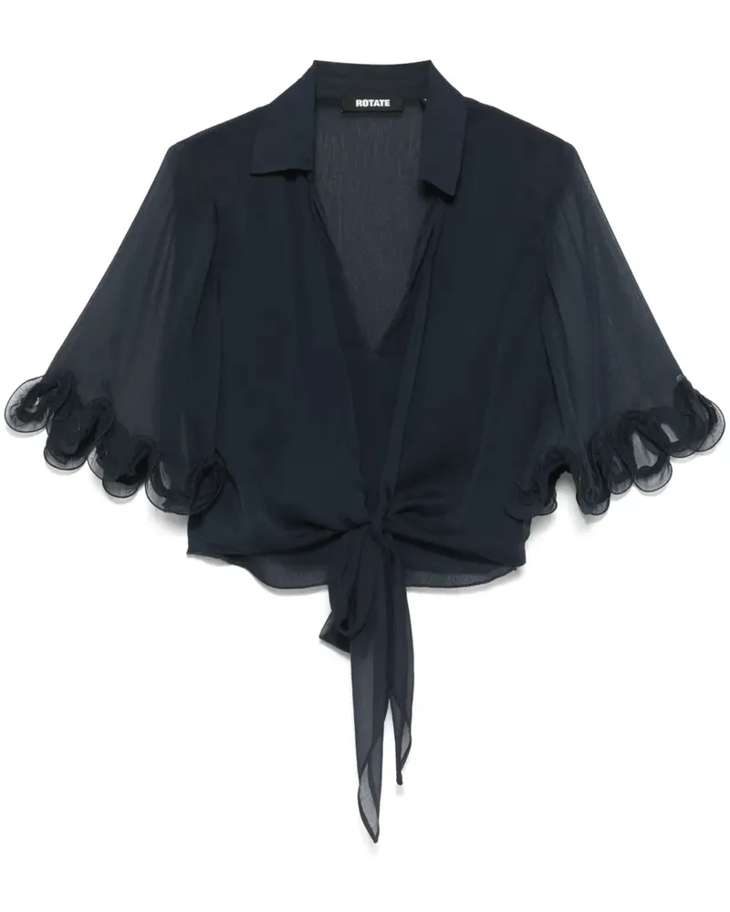 ROTATE Birger Christensen Chiffonoberteil mit Schnürung - Blau Blau