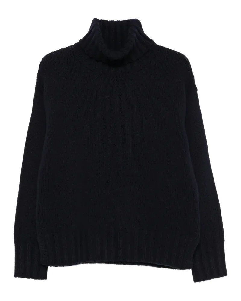 Jucca Rollkragenpullover mit geripptem Saum - Blau Blau