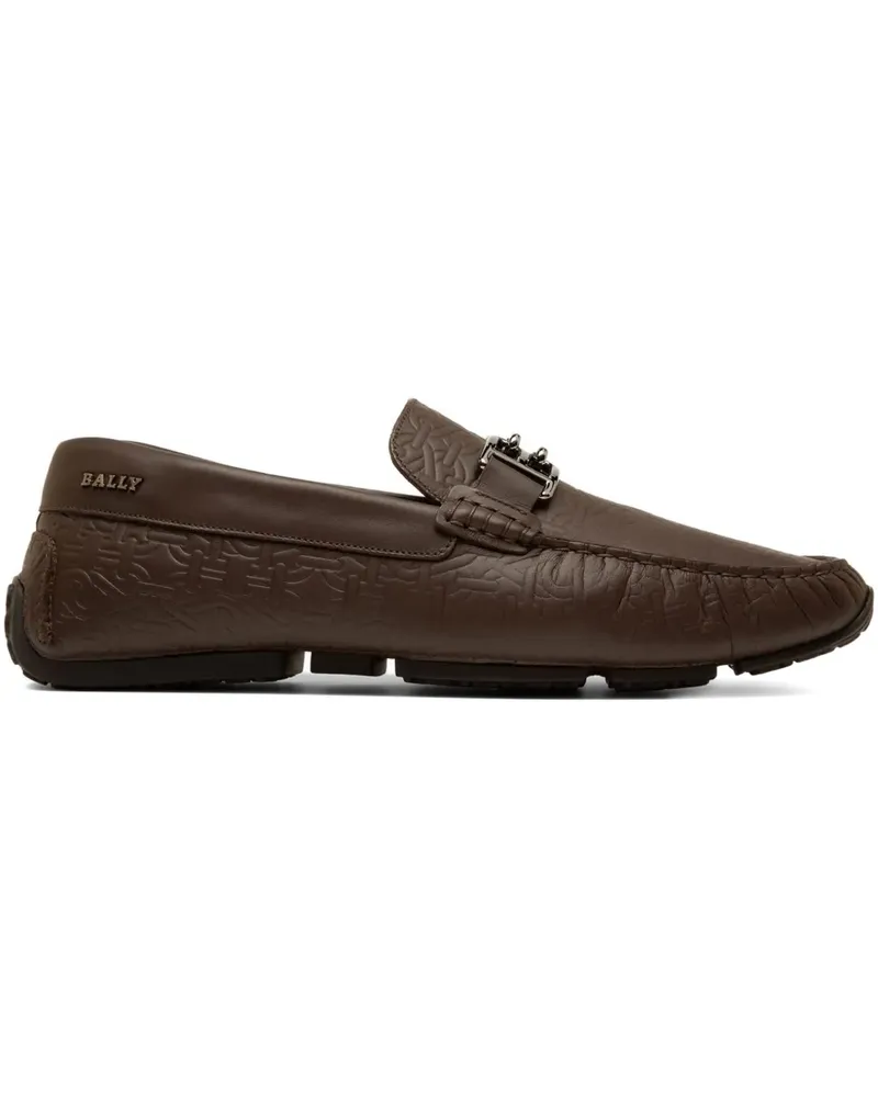 Bally Parsal Driver Loafer mit Prägung - Braun Braun