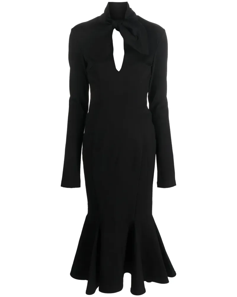 ATTICO Midikleid mit offenem Rücken - Schwarz Schwarz
