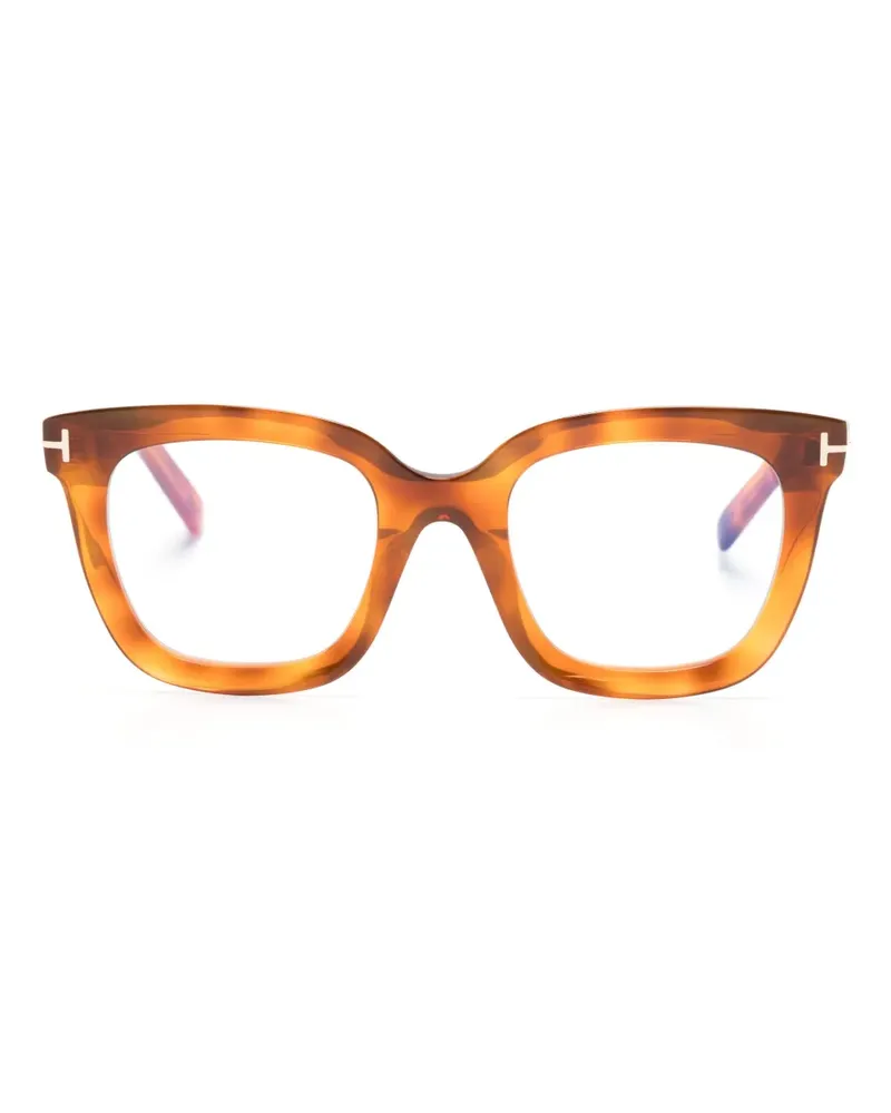 Tom Ford Eckige Brille in Schildpattoptik - Braun Braun