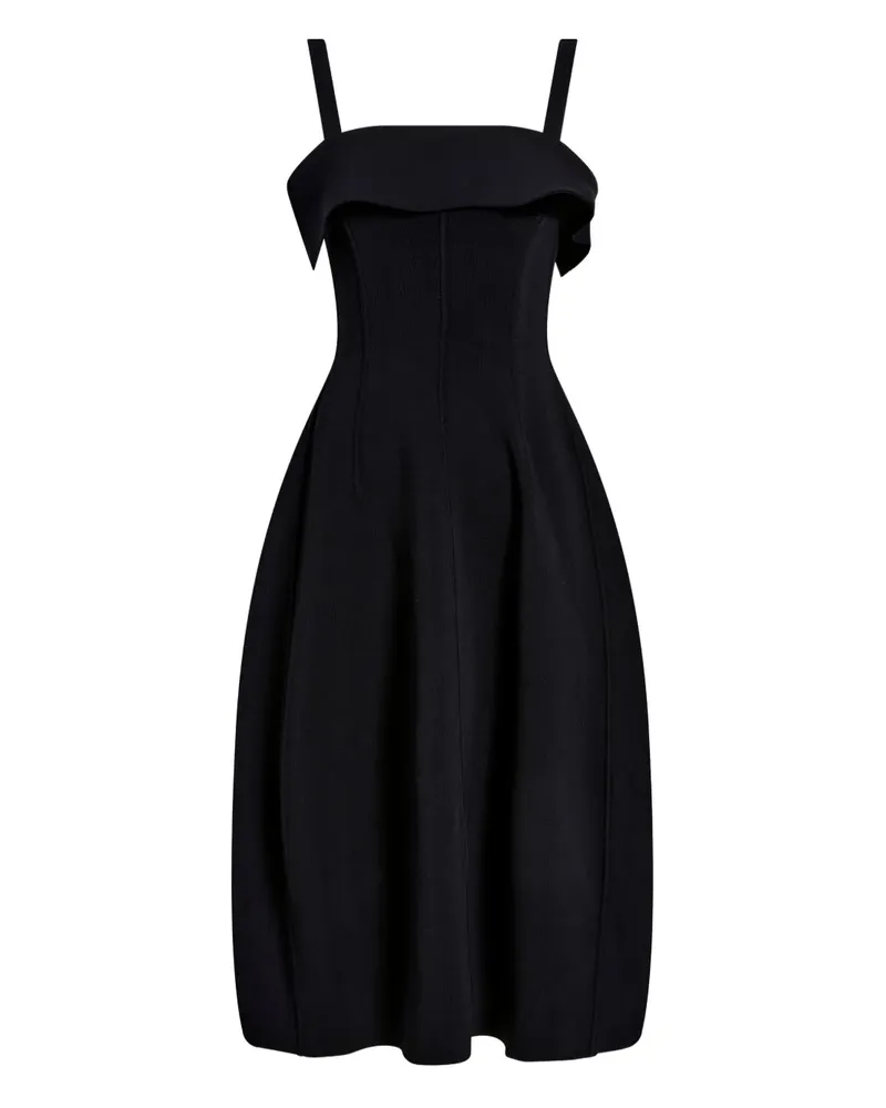 Proenza Schouler Gerüschtes Blanca Midikleid - Schwarz Schwarz