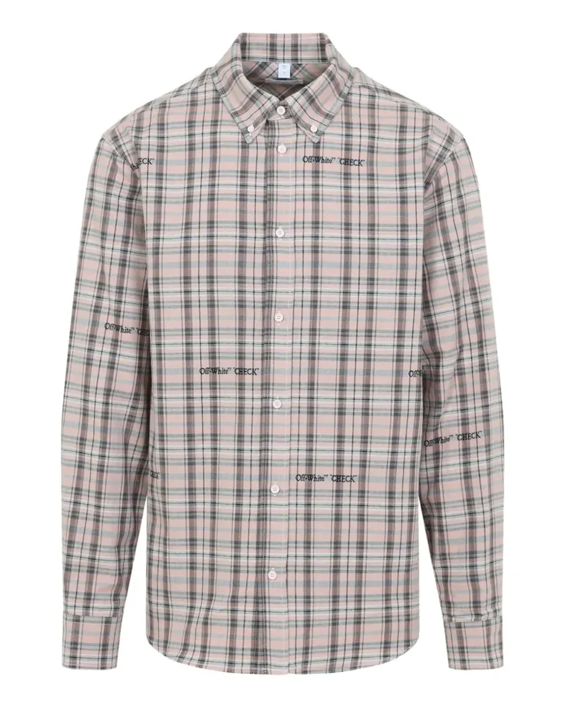 OFF-WHITE check logo shirt - Nude Nude