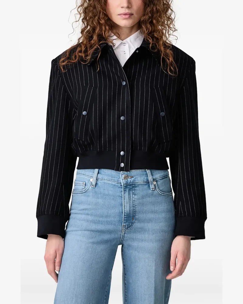 WRSTBHVR Nadeen Cropped-Jacke mit Nadelstreifen - Blau Blau