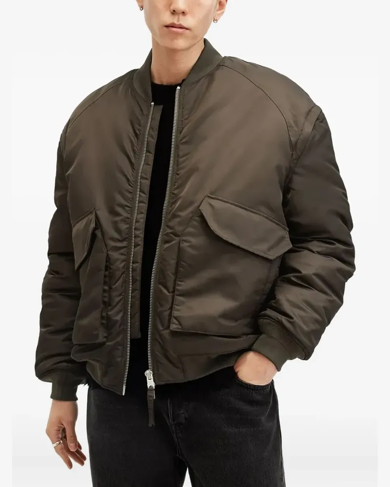 AllSaints Bomberjacke mit Reißverschluss - Braun Braun