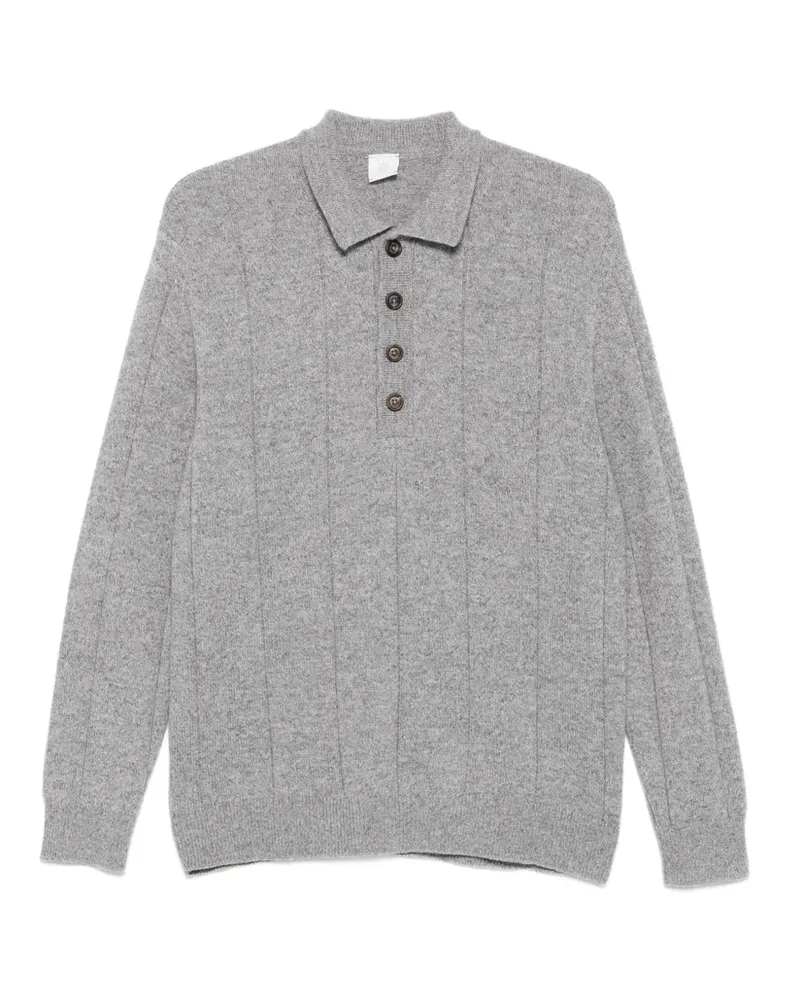 Eleventy Geripptes Poloshirt - Grau Grau