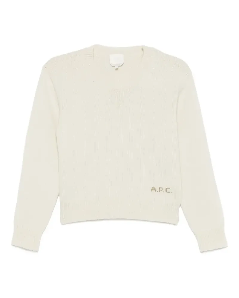 A.P.C. ribbed-knit crew-neck sweater - Nude Nude
