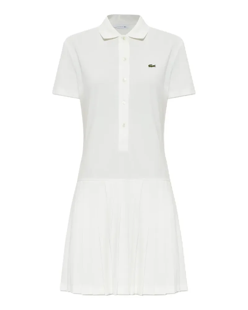 Lacoste Poloshirtkleid mit Faltenrock - Weiß Weiß