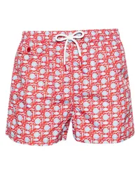 Kiton Badeshorts mit Fische-Print Blau