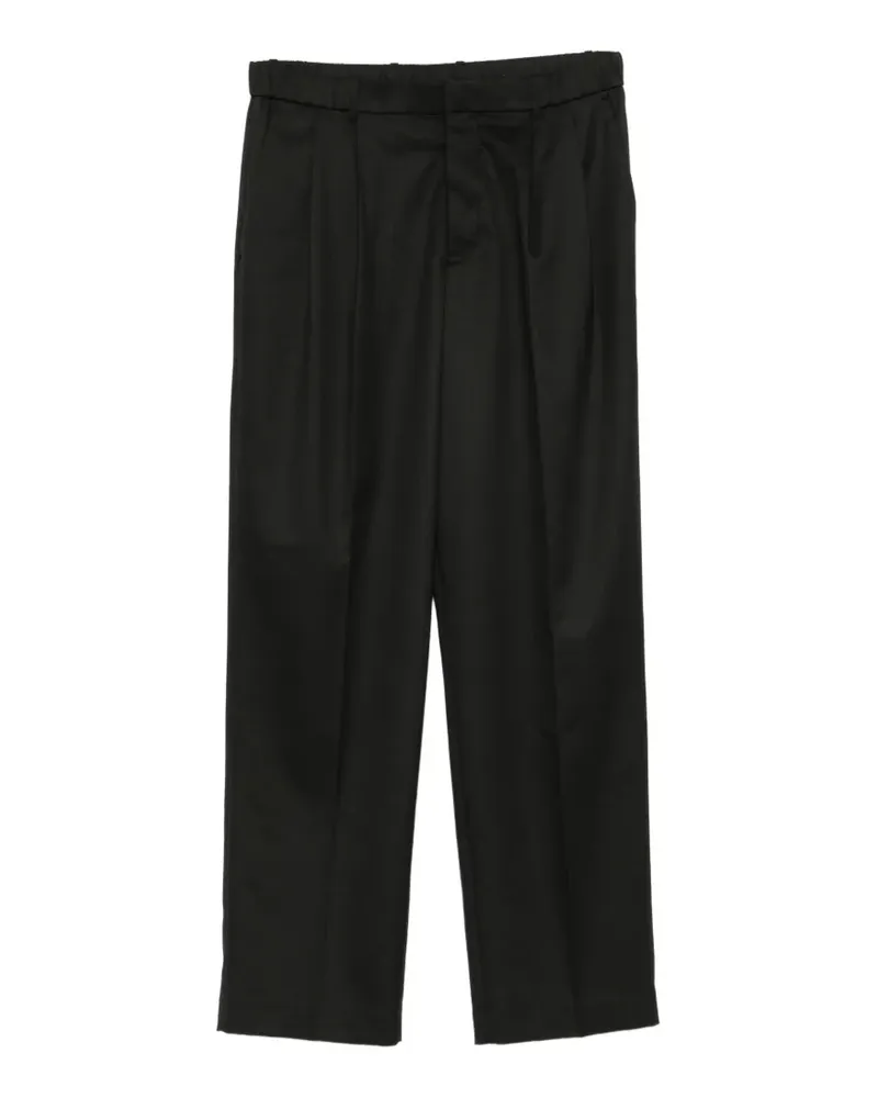 Calvin Klein Straight-Leg-Hose mit Falten - Schwarz Schwarz