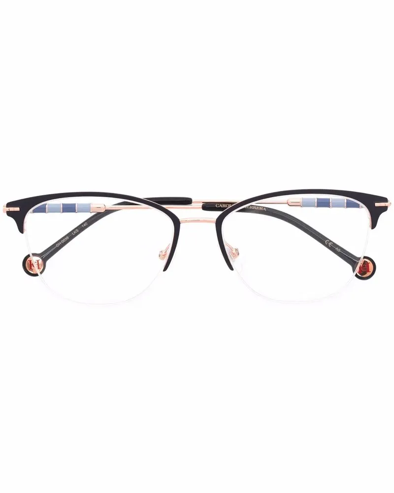 Carolina Herrera New York Brille mit Logo-Gravur - Blau Blau