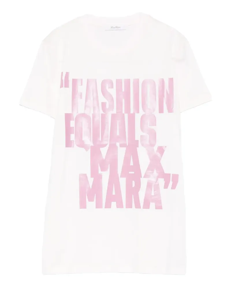 Max Mara T-Shirt mit Schriftzug - Weiß Weiß