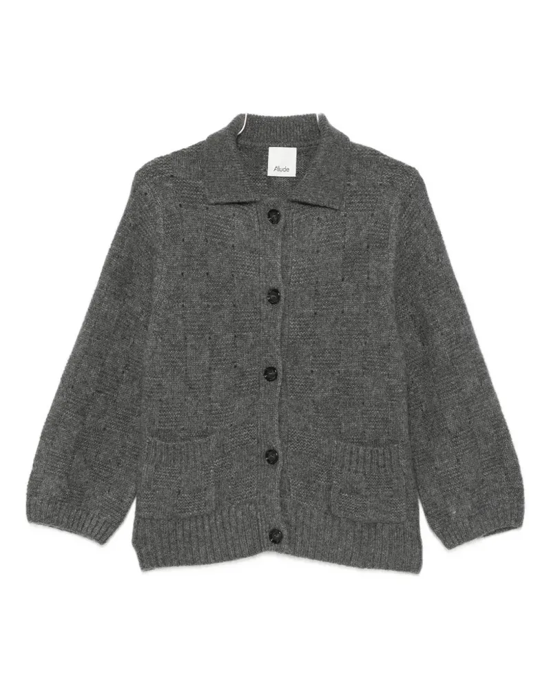 ALLUDE checkerboard-knit cardigan - Grau Grau
