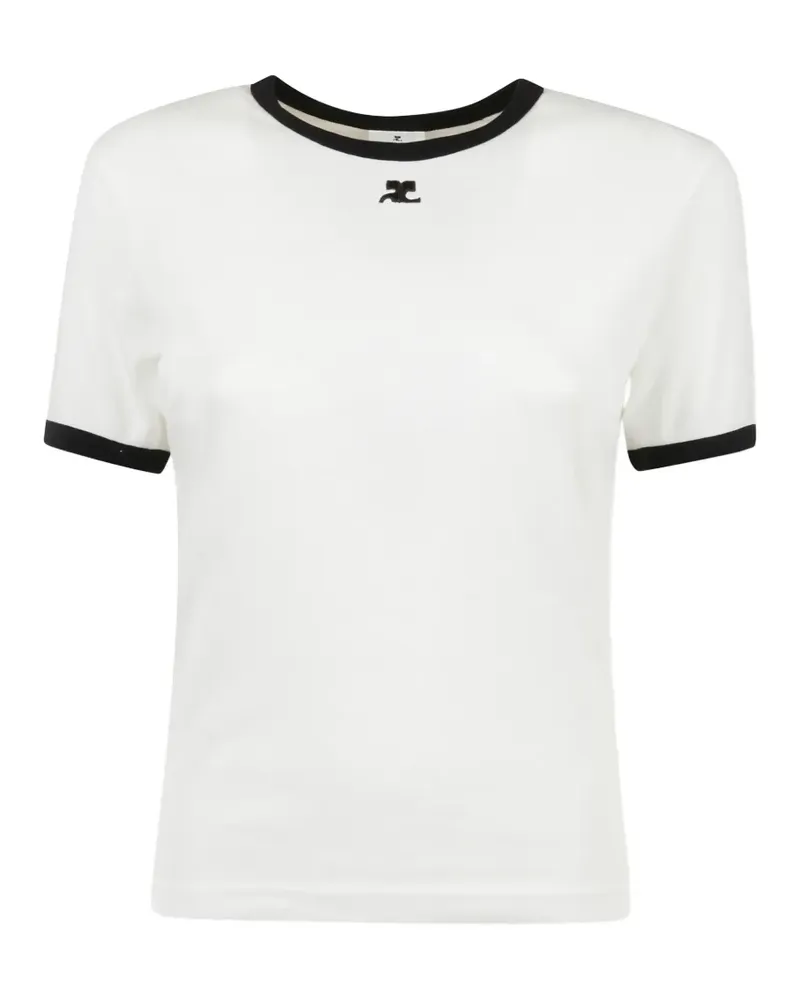 Courrèges Signature logo-patch T-shirt - Weiß Weiß