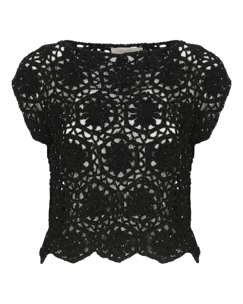 Antonelli Firenze Top mit Pailletten - Schwarz Schwarz