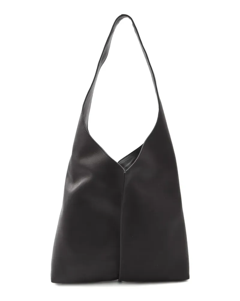 The Row Kleine Bindle Schultertasche mit Ziernaht - Schwarz Schwarz