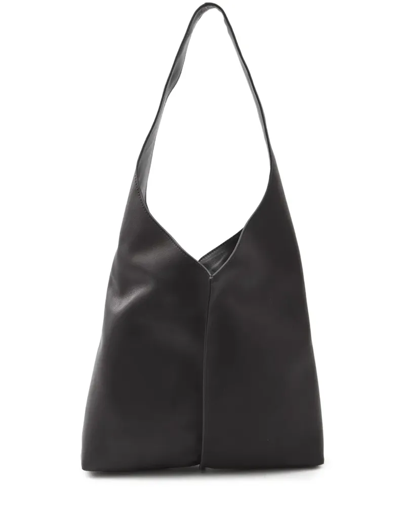 The Row Kleine Bindle Schultertasche mit Ziernaht - Schwarz Schwarz