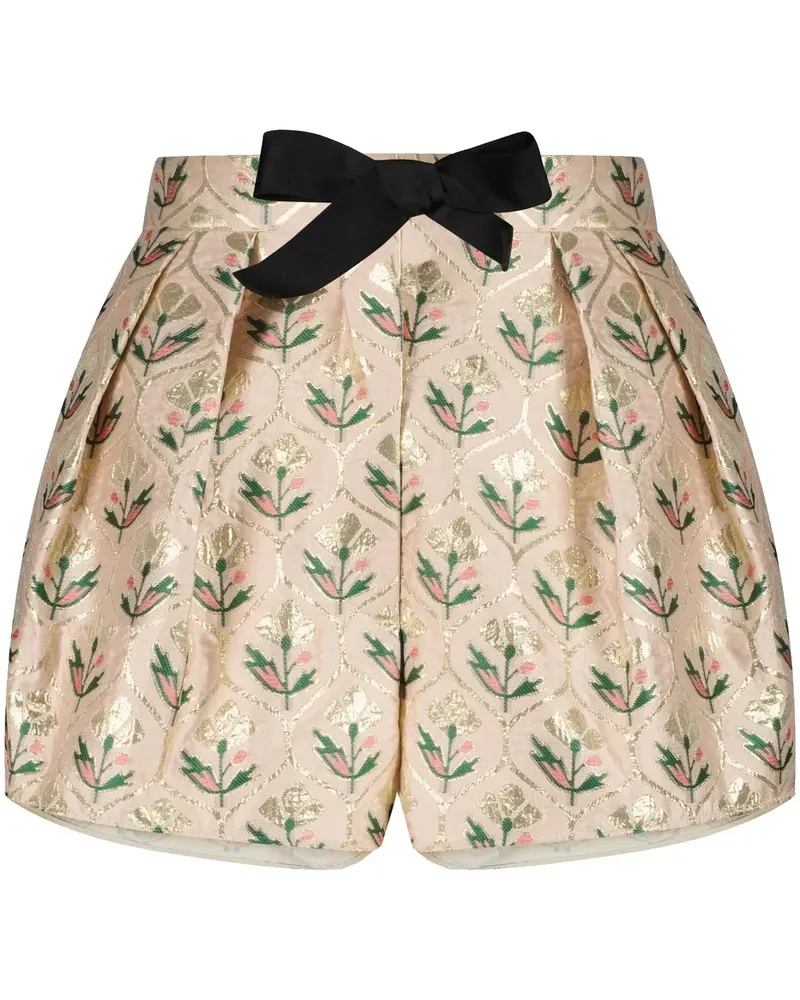 Giambattista Valli Jacquard-Shorts mit Schleife - Nude Nude