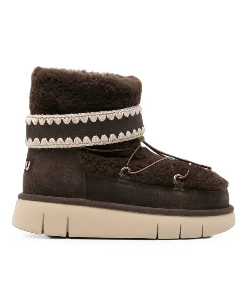 Mou crochet-trim lace-up ankle boots - Braun Braun