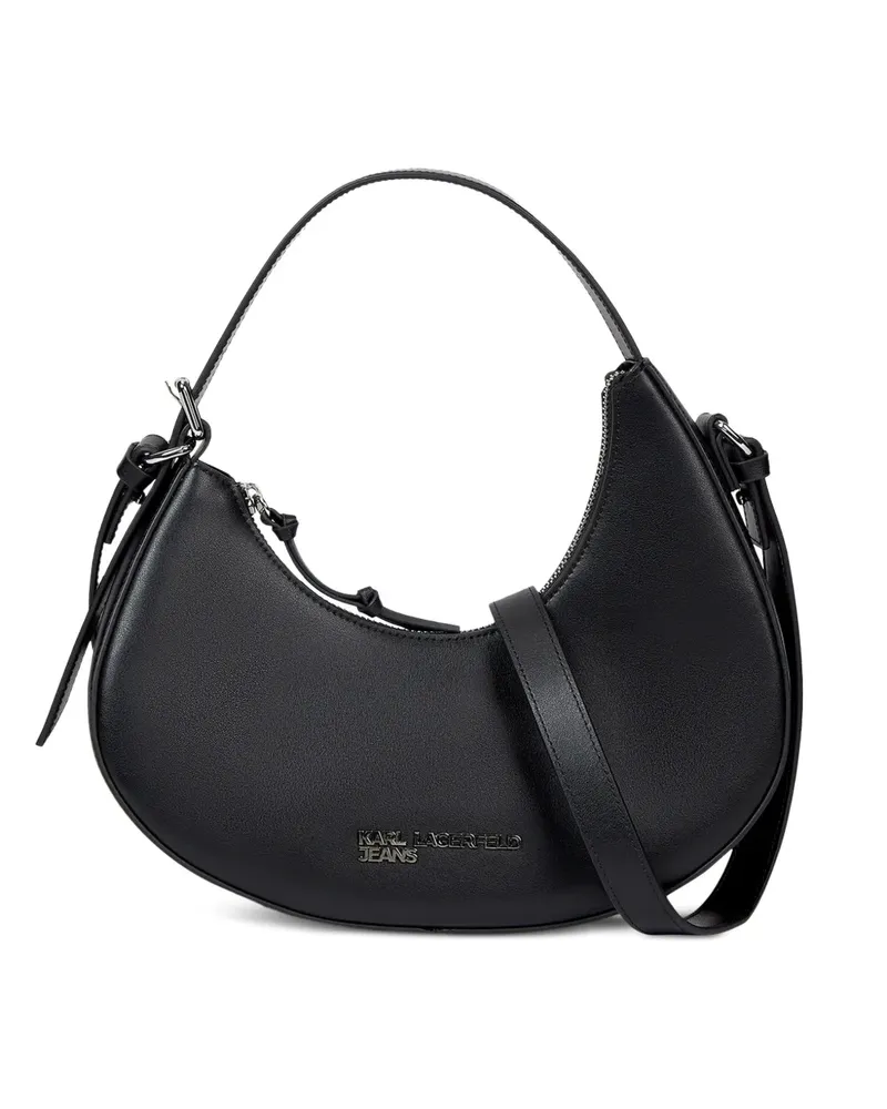 Karl Lagerfeld crescent leather shoulder bag - Schwarz Schwarz