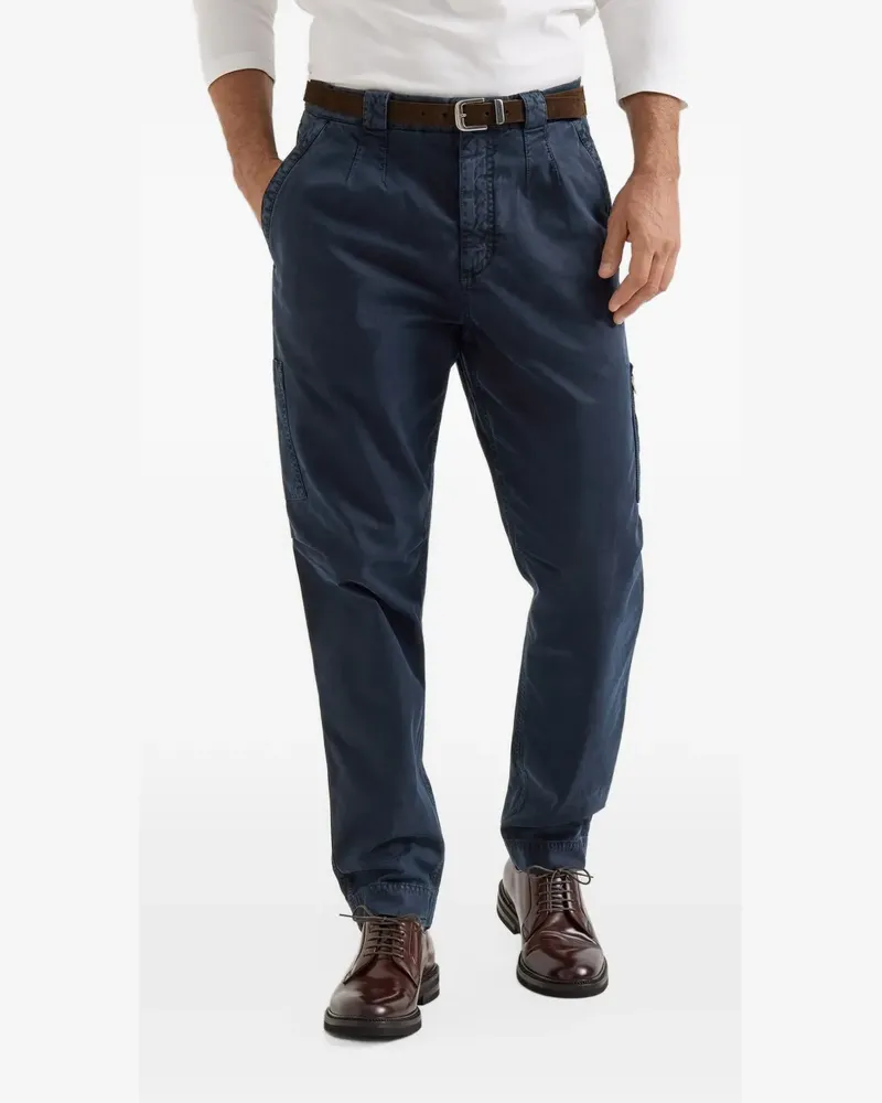 Brunello Cucinelli Cargohose mit Reißverschlusstaschen - Blau Blau
