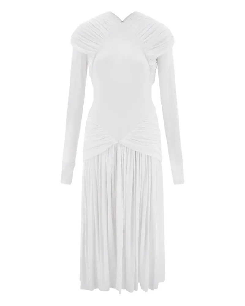 Ferragamo Kleid mit Raffungen - Weiß Weiß
