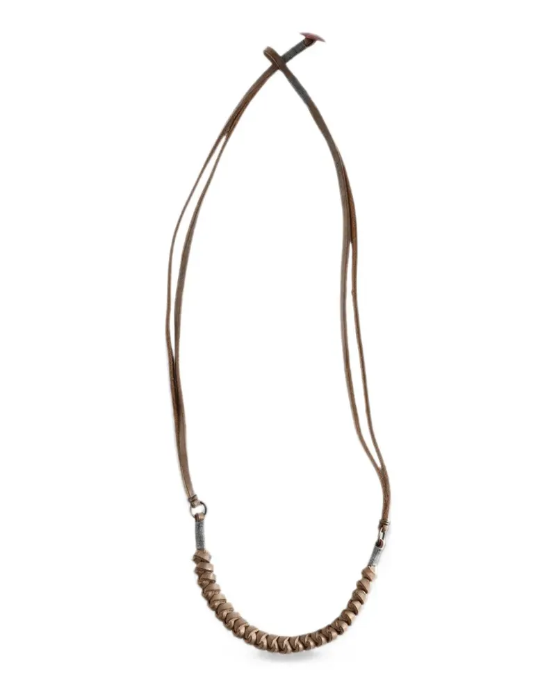 Ziggy Chen braided leather necklace - Braun Braun