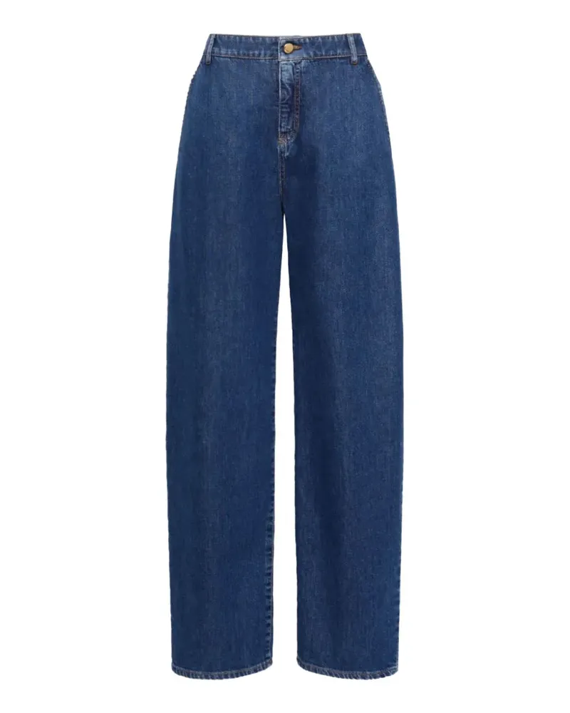 Max Mara Jeans mit weitem Bein - Blau Blau