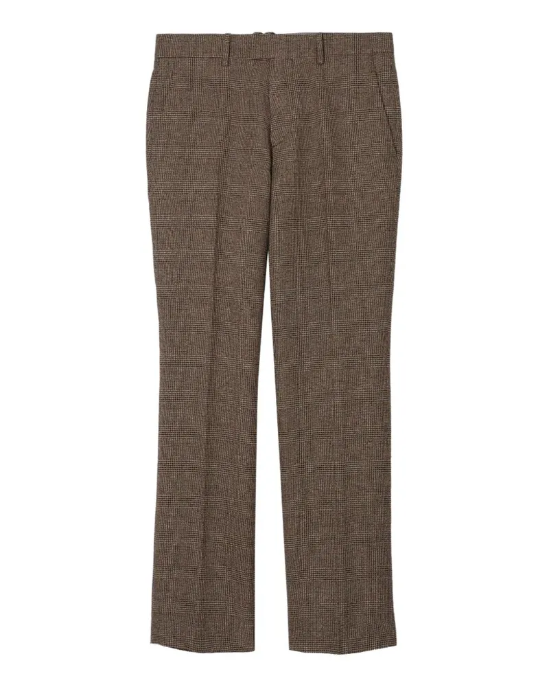 Burberry Check wool linen blend Sloane tailored trousers - Braun Braun