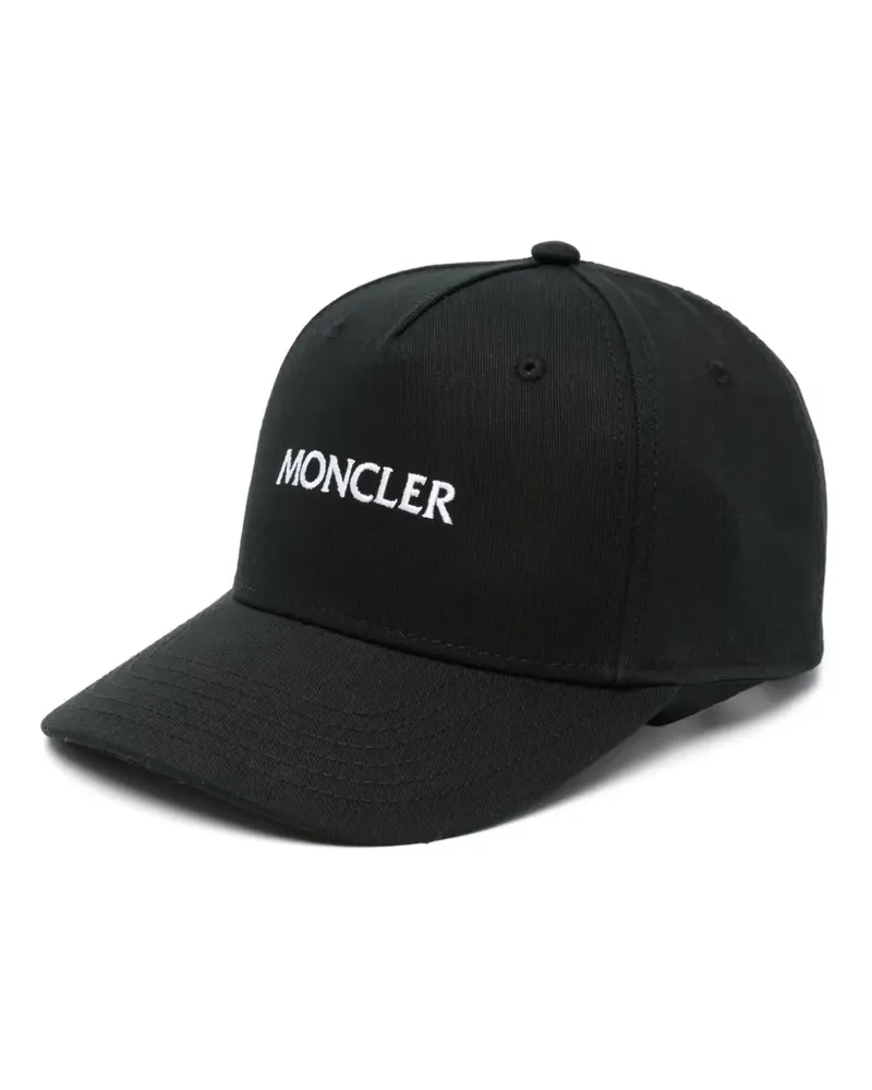 Moncler Gabardine-Baseballkappe mit Logo-Stickerei - Schwarz Schwarz