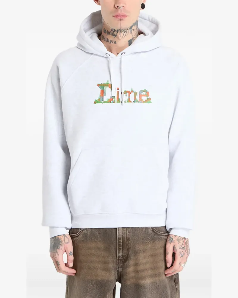 Dime Classic craft printed hoodie - Grau Grau