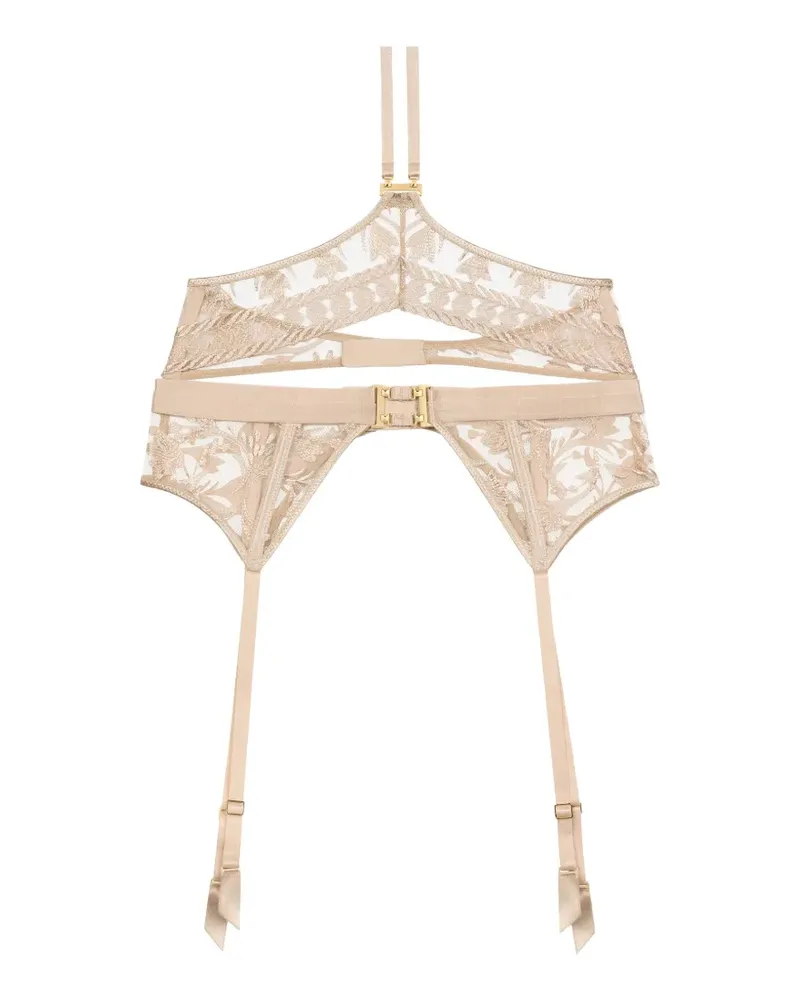 Aubade Magnetic Spell Strumpfhalter mit Stickerei - Nude Nude