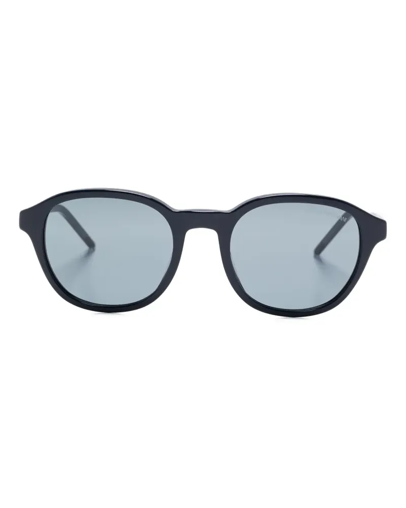 Emporio Armani Runde Sonnenbrille mit Adler-Logo - Blau Blau