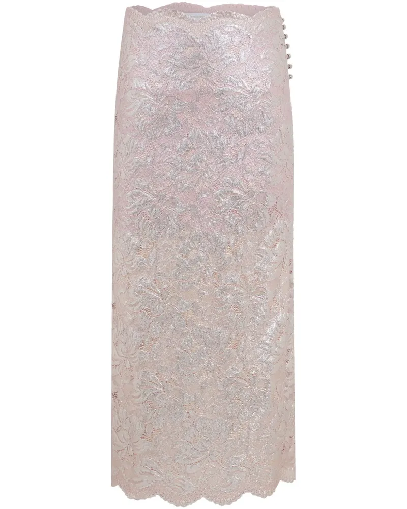 Paco Rabanne Maxirock aus Spitze - Rosa Rosa
