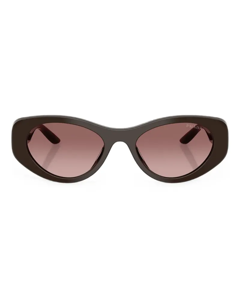 Prada Sonnenbrille mit ovalem Gestell - Braun Braun