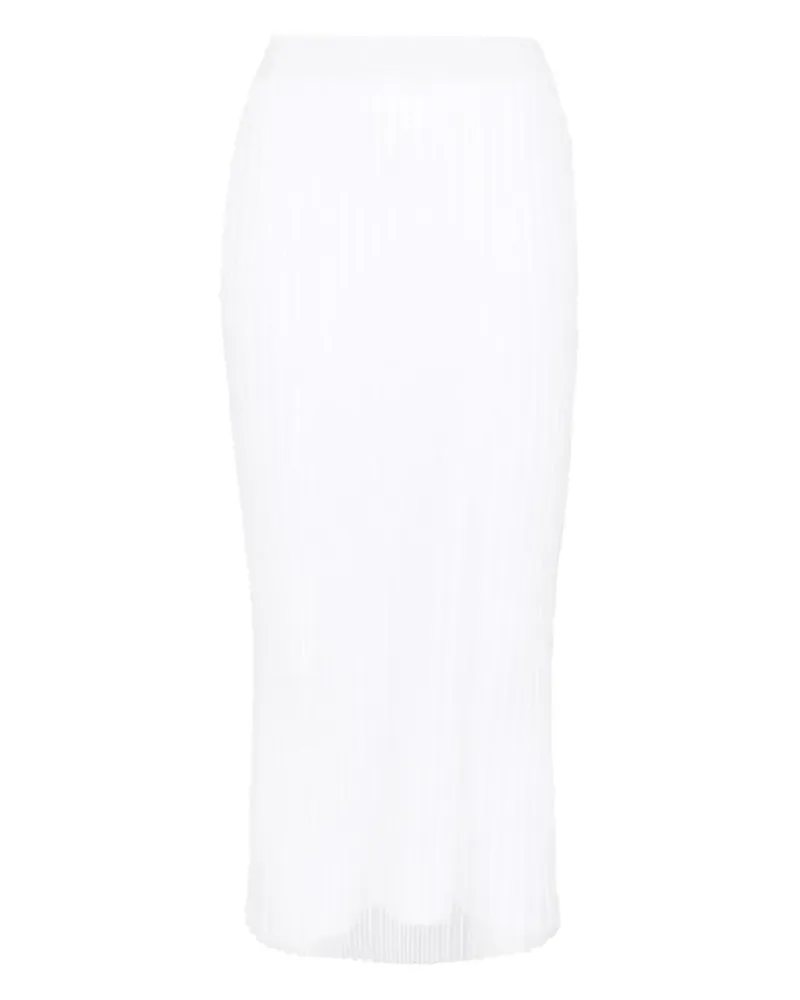 SPORTMAX Midirock aus geripptem Strick - Weiß Weiß