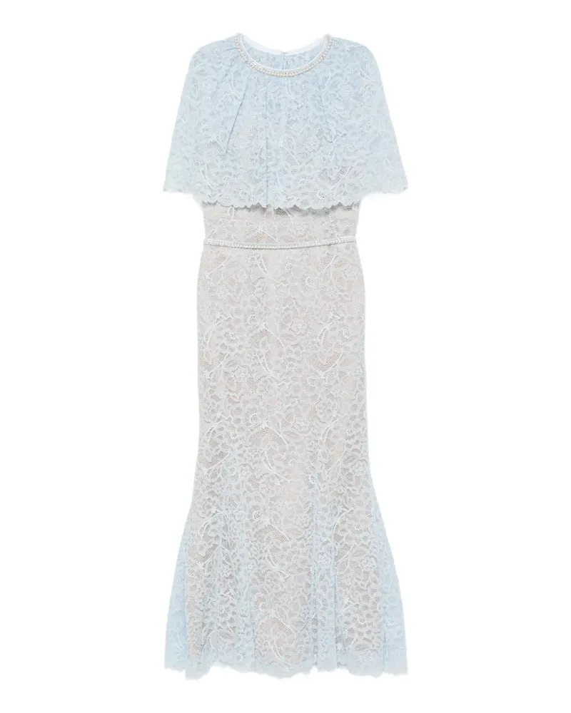 Self-Portrait lace-detail embellished midi dress - Blau Blau