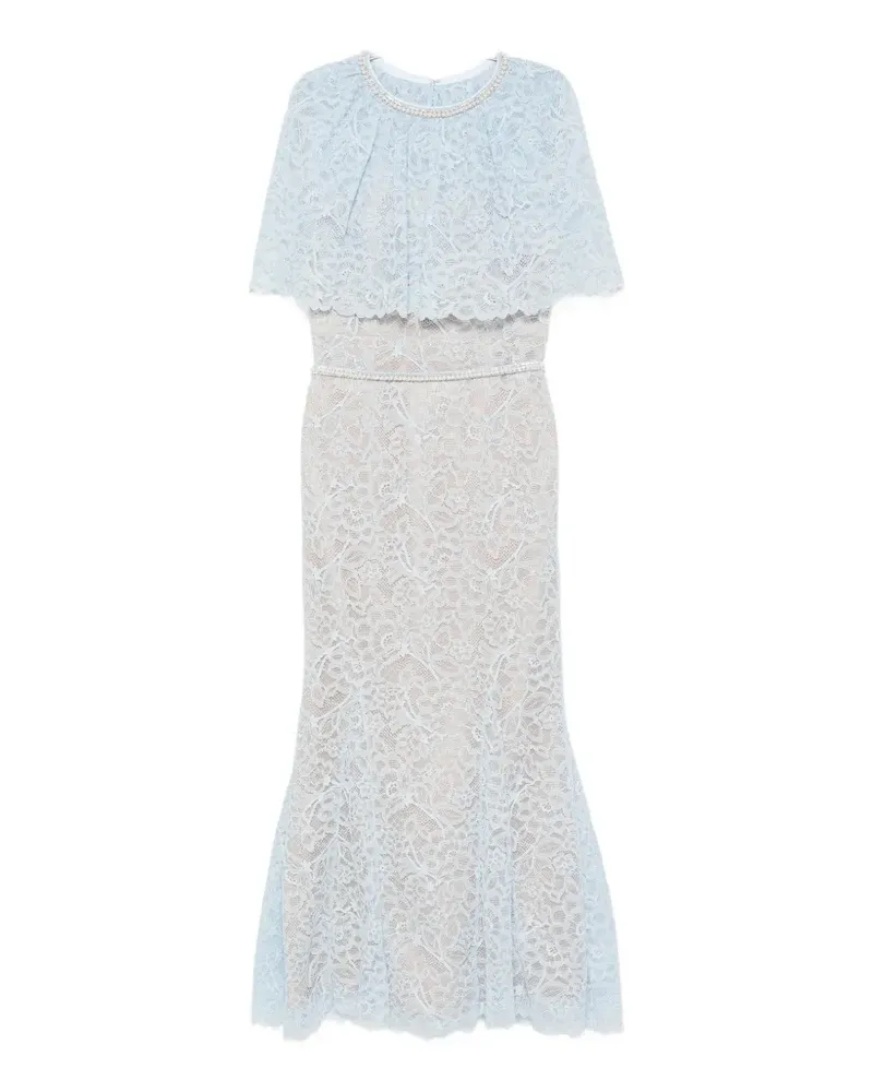 Self-Portrait lace-detail embellished midi dress - Blau Blau