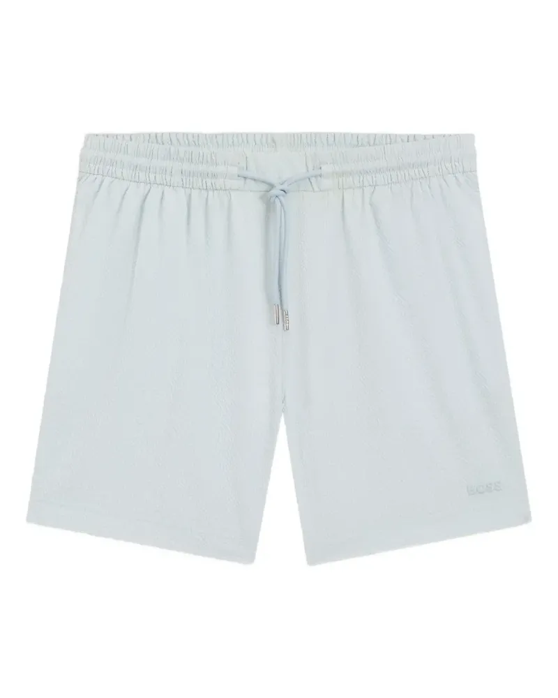 HUGO BOSS Badeshorts aus Seersucker - Blau Blau