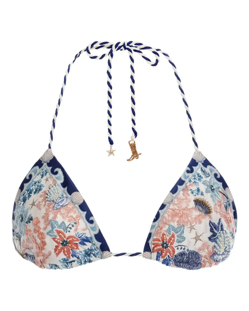 AGUA BENDITA Bikinioberteil mit Blumen-Print - Weiß Weiß