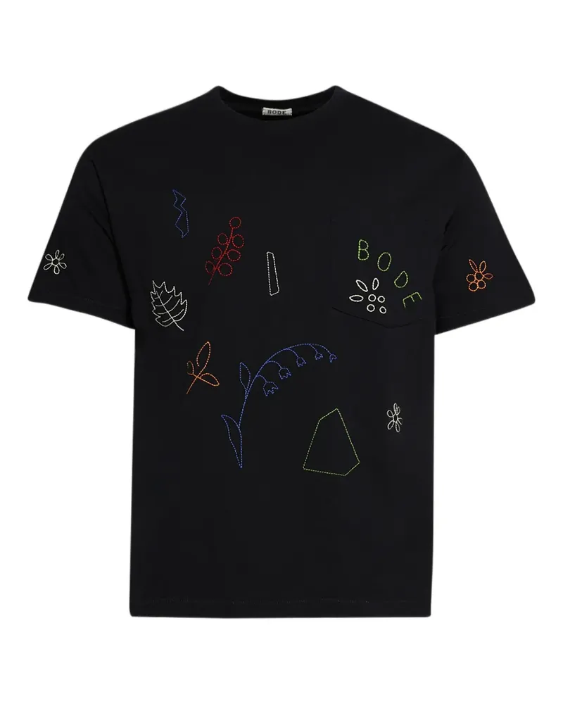 BODE embroidered T-shirt - Schwarz Schwarz