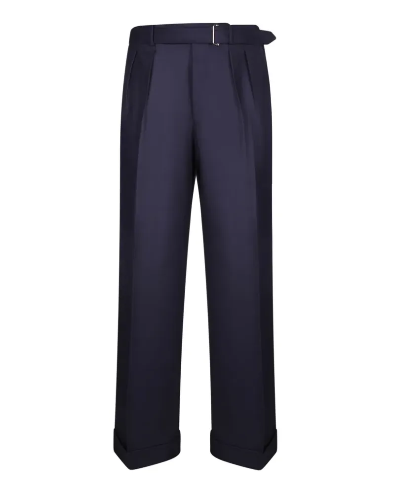 Officine Generale pleated turn-up trousers - Blau Blau