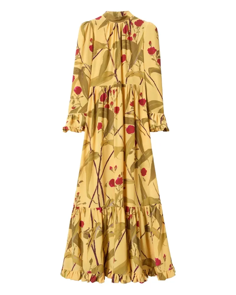 La DoubleJ Maxikleid mit Blumen-Print - Gelb Gelb