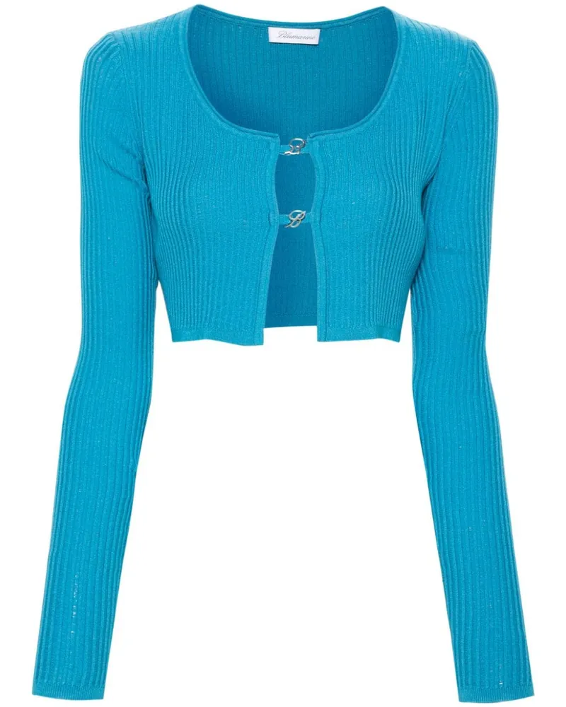 Blumarine Gerippter Cropped-Cardigan - Blau Blau