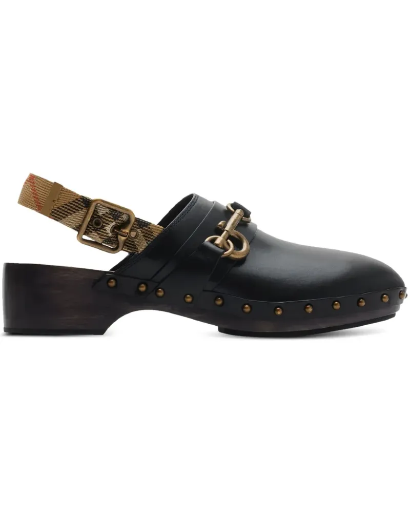 Burberry Clogs mit Lederriemen - Schwarz Schwarz