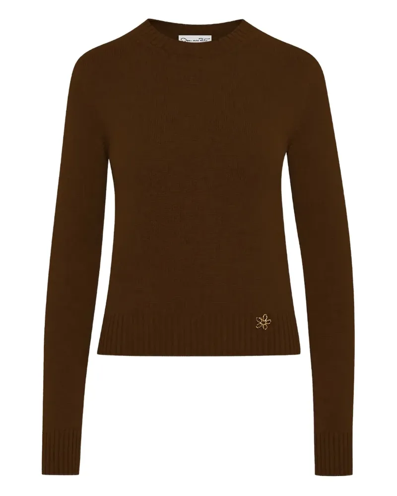 Oscar de la Renta Pullover mit Schaldetail - Braun Braun
