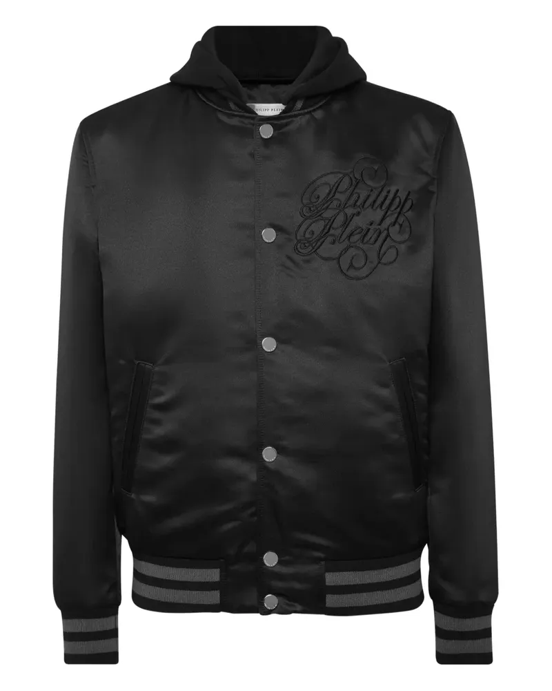 Philipp Plein Bomberjacke aus Satin - Schwarz Schwarz