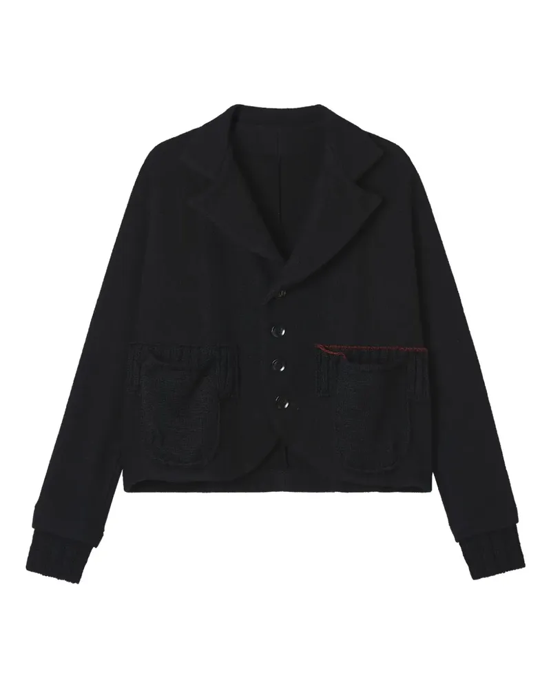 Yohji Yamamoto Cardigan mit gestricktem Revers - Schwarz Schwarz