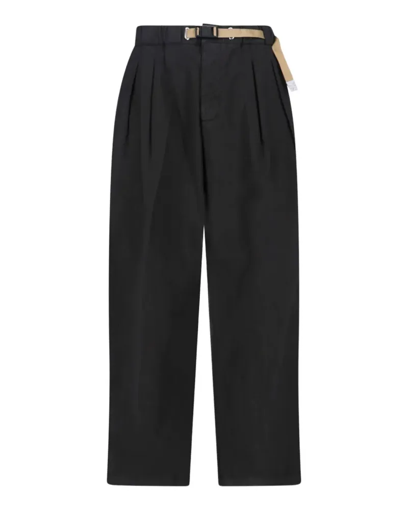 PLAN C Plissierte Hose mit Gürtel - Schwarz Schwarz