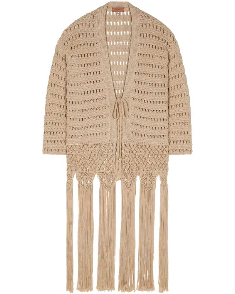 Alanui Love Letter To India Cardigan - Nude Nude
